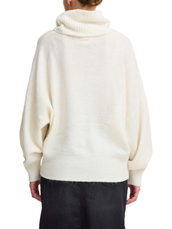ICHI Kamara Long Sleeve Roll Neck Knit Jumper - view 2, Cloud Dancer