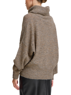 ICHI Kamara Long Sleeve Roll Neck Knit Jumper - view 2, Fungi