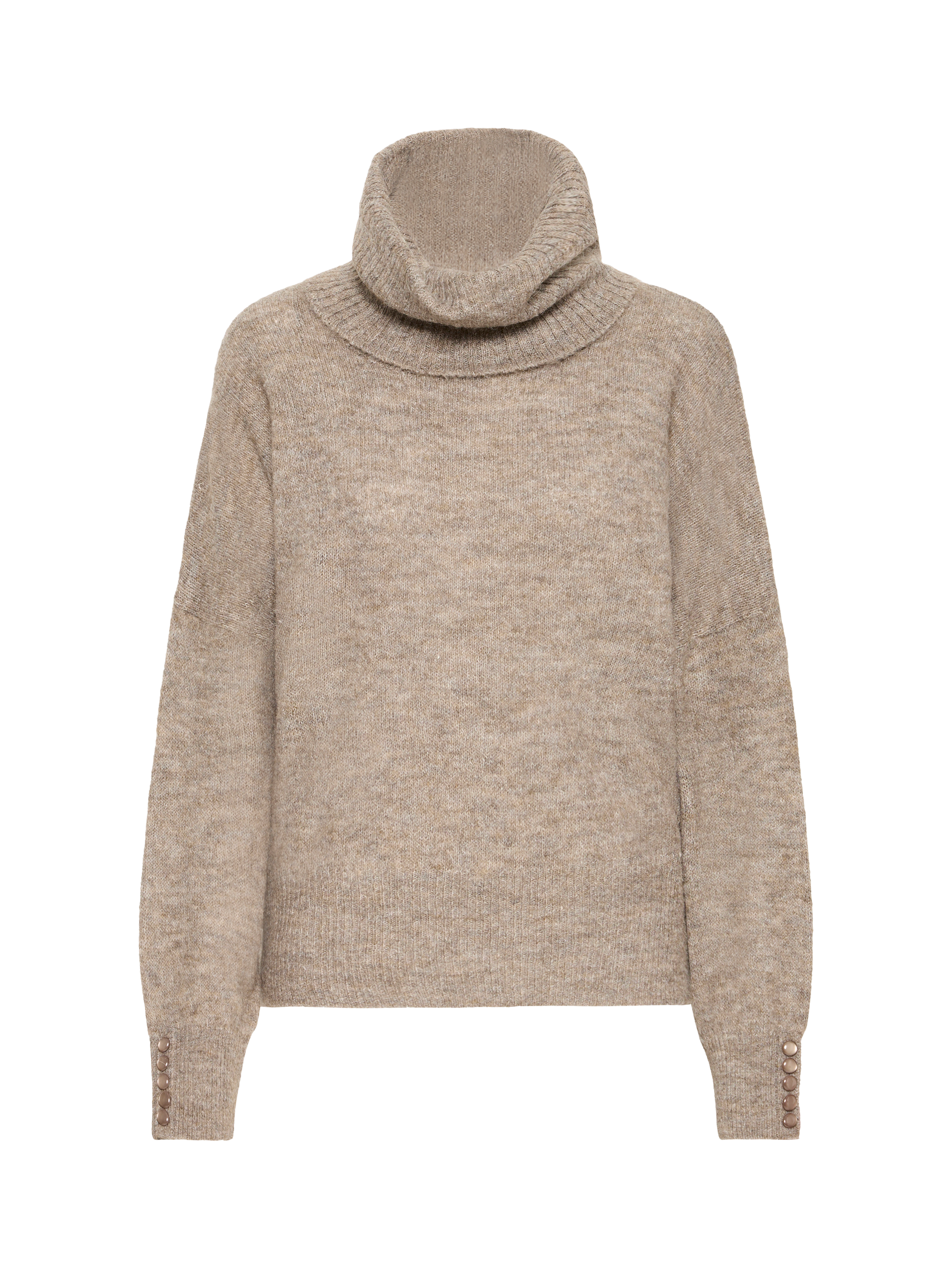 Product image 5 of 7, which shows ICHI Kamara Long Sleeve Roll Neck Knit Jumper , Fungi, XS