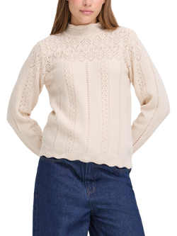 ICHI Povoke High Neck Jumper, Birch