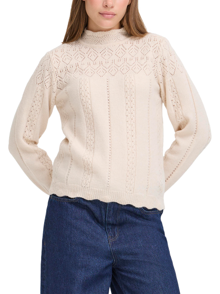 ICHI Povoke High Neck Jumper, Birch