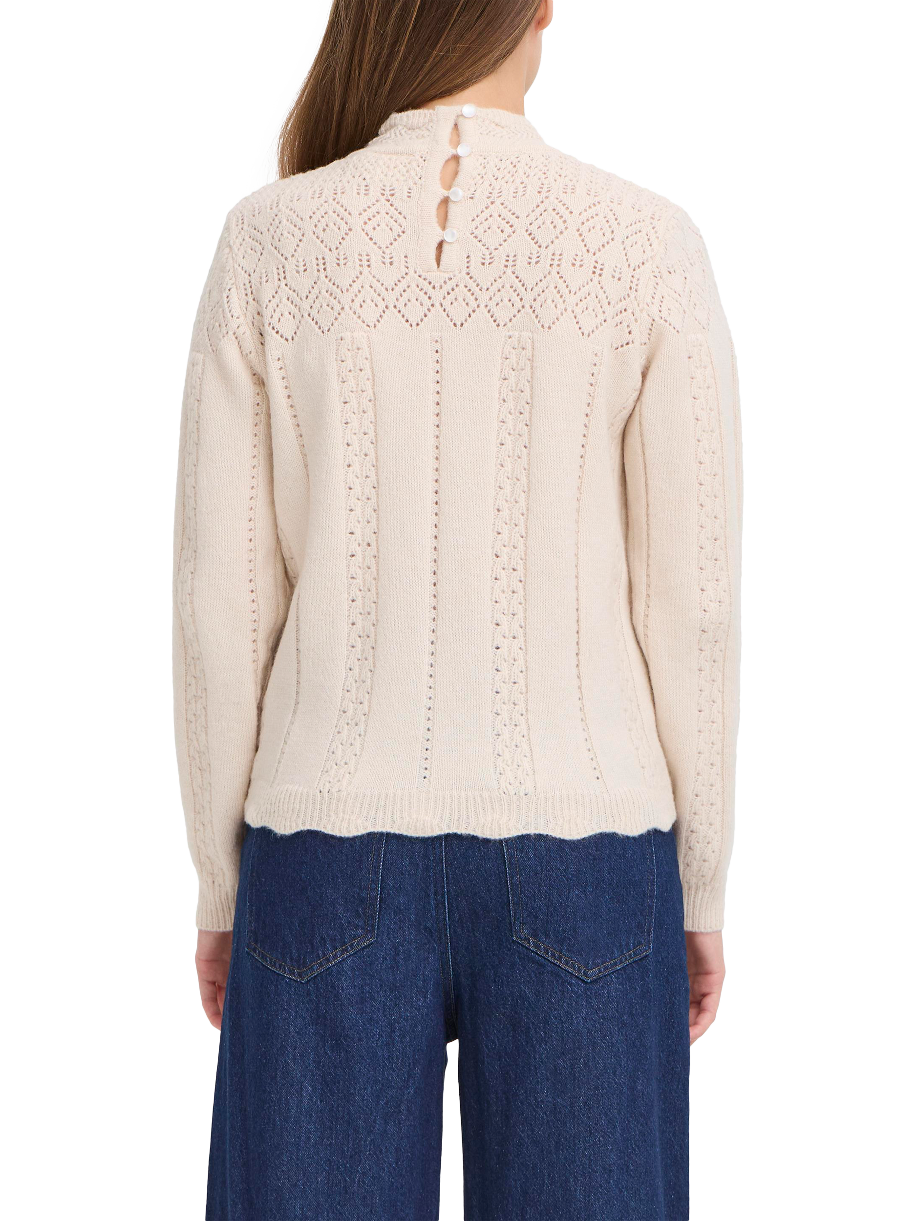 Product image 2 of 7, which shows ICHI Povoke High Neck Jumper, Birch, S