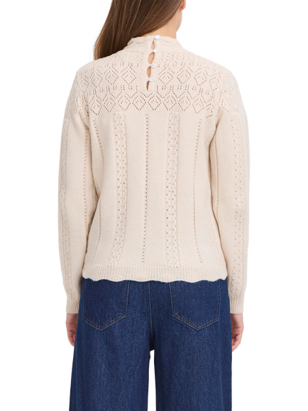 ICHI Povoke High Neck Jumper - view 2, Birch