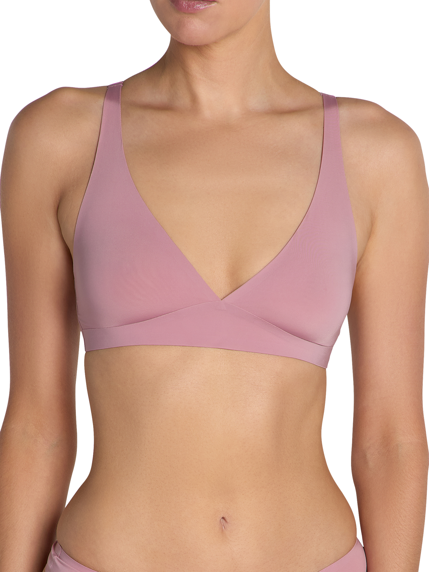 Product image 1 of 4, which shows Heist The Smooth High Apex Bralette, Dusky Pink, XS