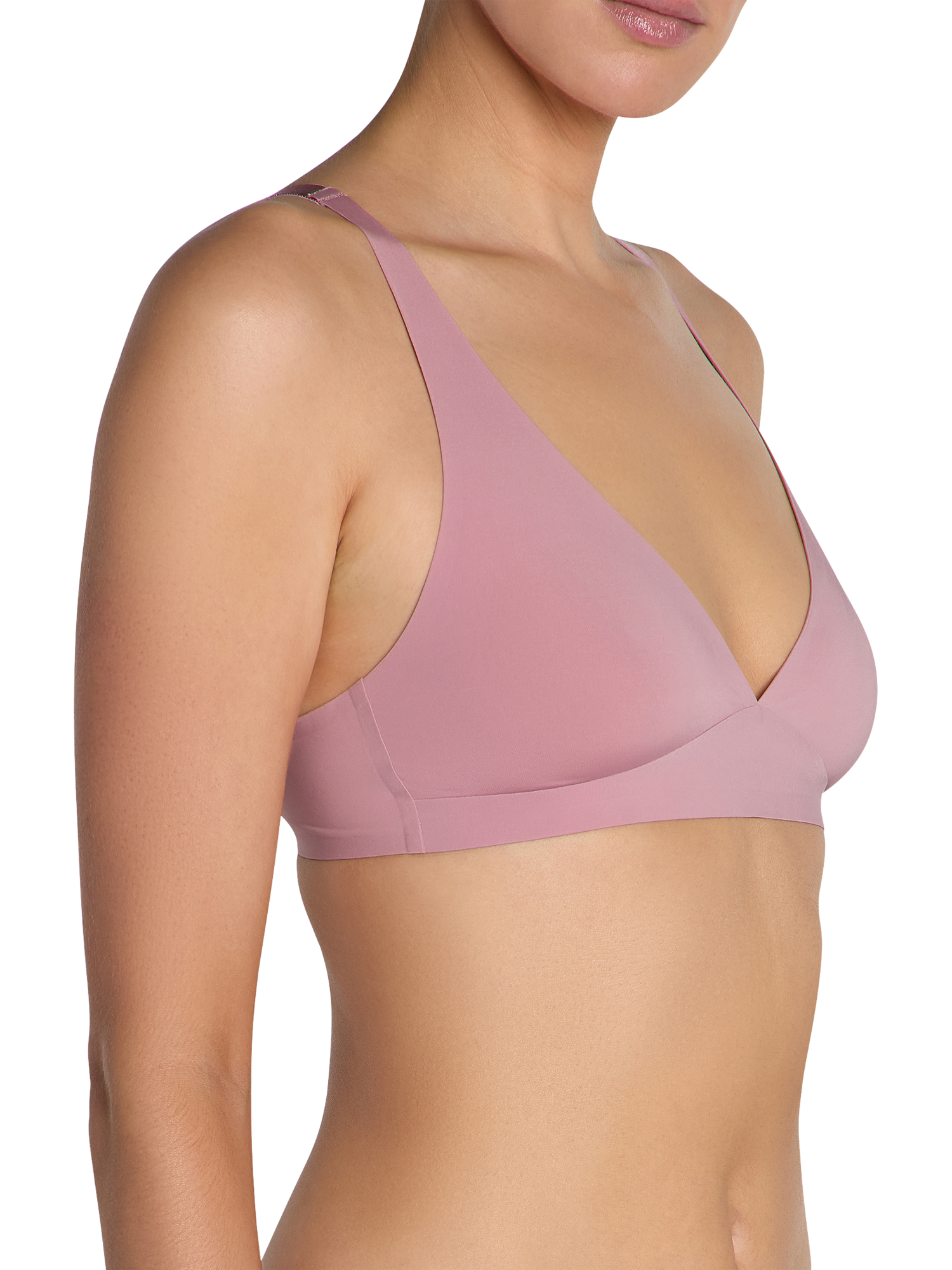 Product image 2 of 4, which shows Heist The Smooth High Apex Bralette, Dusky Pink, XS
