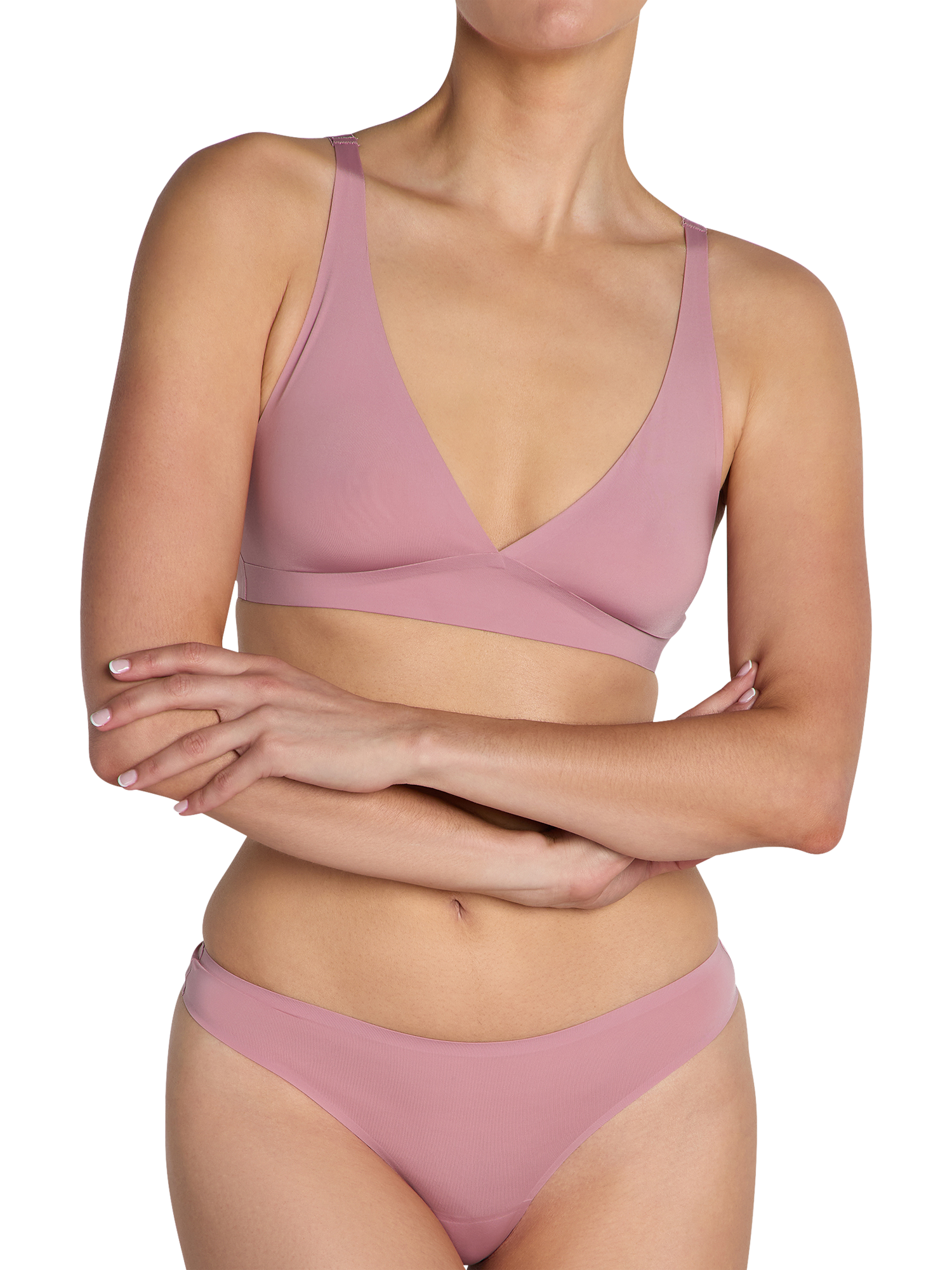 Product image 4 of 4, which shows Heist The Smooth High Apex Bralette, Dusky Pink, XS