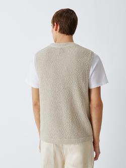 Kin Open Weave Cotton Knit Vest, Natural - view 2, Natural