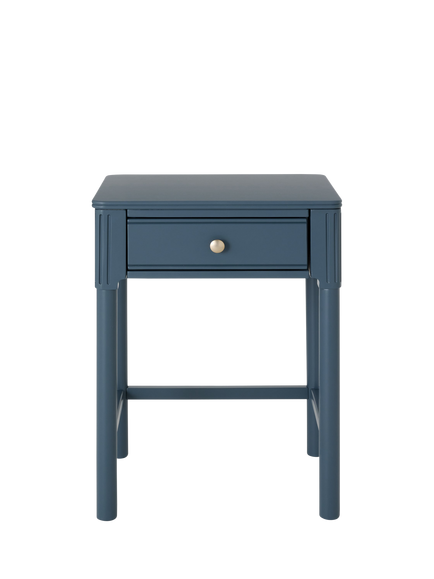 John Lewis Pillar 1 Drawer Bedside Table - view 2, Blue