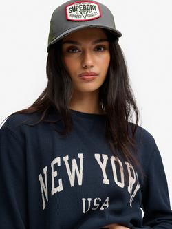Superdry Trucker Cap, Blue/Grey - view 2, Blue Grey