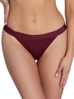 Heist The Bridget Microfibre Lace Tanga Thong, Dark Cherry, Dark Cherry