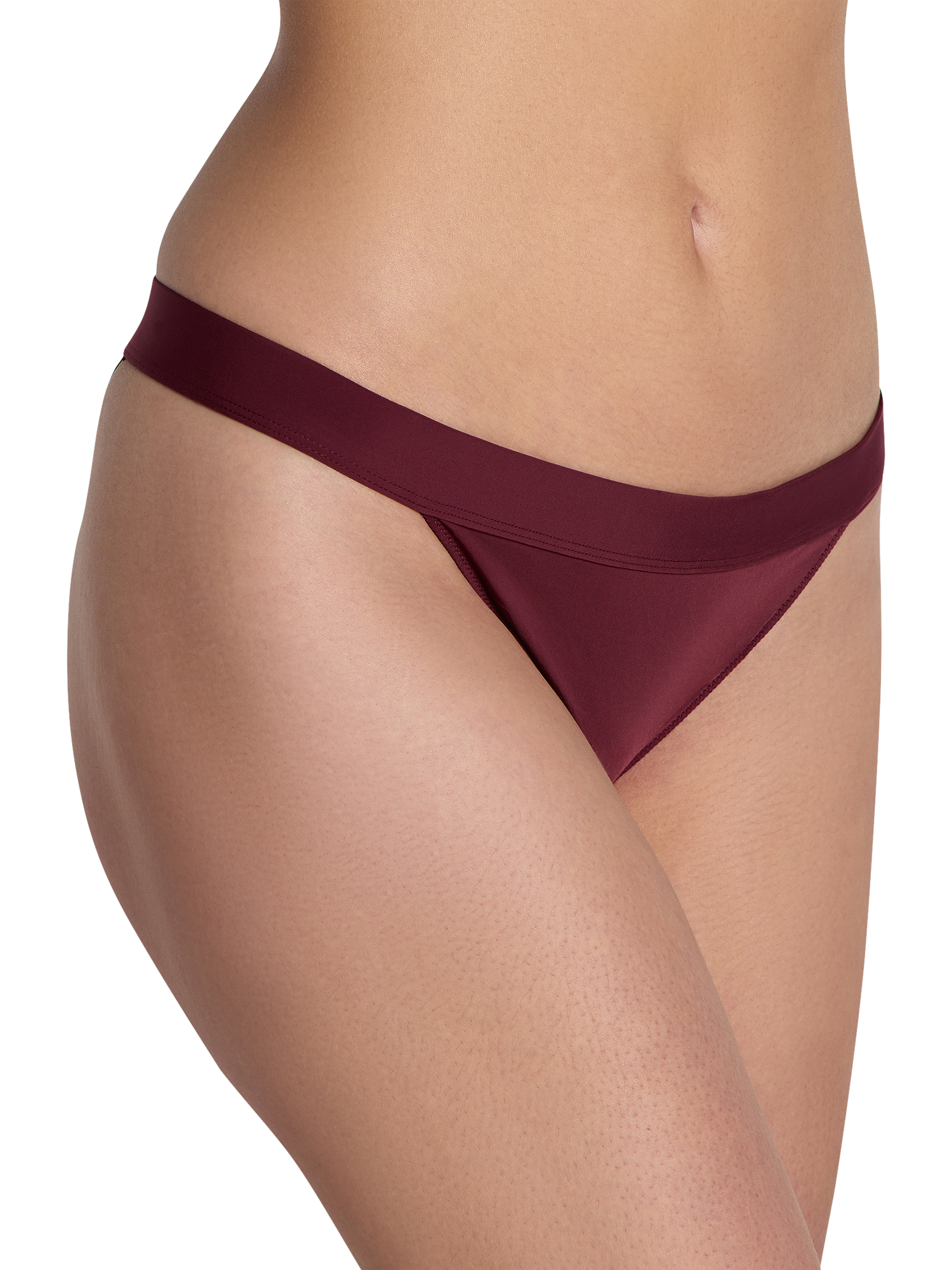 Product image 3 of 4, which shows Heist The Bridget Microfibre Lace Tanga Knickers, Dark Cherry, XS