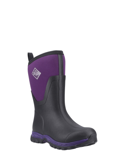 Muck Arctic Sport II Mid Wellington Boots, Olive/Herringbone - view 2, Black/Acai
