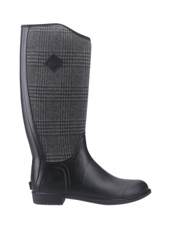 Muck Derby Tall Wellington Boots, Black/Plaid, Black/Plaid