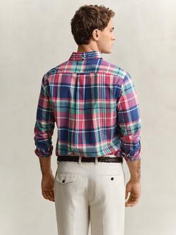 GANT Cotton Check Shirt, Rose Red - view 2, Rose Red