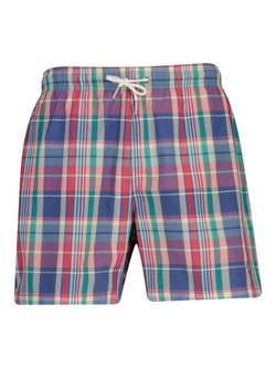 GANT Cotton Blend Check Swim Shorts, Madras - view 2, Madras