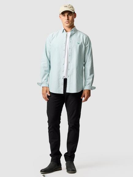 Rodd & Gunn Pure Cotton Long Sleeve Striped Oxford Shirt - view 2, Lawn