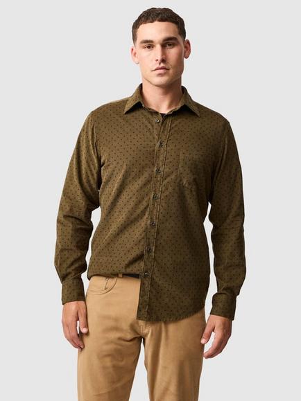 Rodd & Gunn Pure Cotton Long Sleeve Harrington Shirt, Moss, Moss