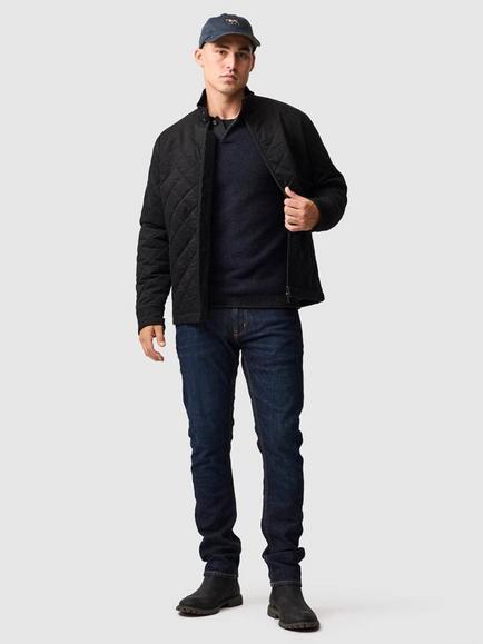 Rodd & Gunn Marlin Cotton Wool Polo Collar Jumper - view 2, Indigo