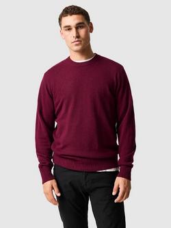 Rodd & Gunn Stewart Island Australian Wool Blend Crew Neck Jumper, Burgundy