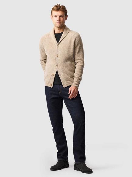 Rodd & Gunn Williamson Wool Rich Knitted Cardigan, Natural - view 2, Natural