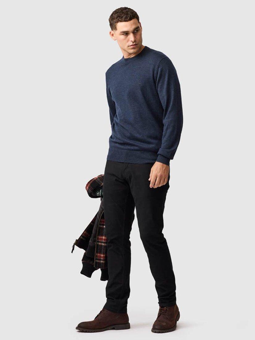 Product image 2 of 6, which shows Rodd & Gunn York Bay Merino Wool Jumper, Midnight, XS