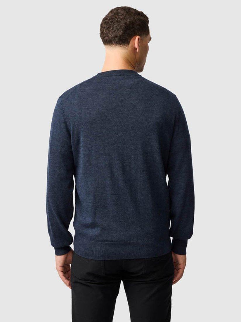 Product image 3 of 6, which shows Rodd & Gunn York Bay Merino Wool Jumper, Midnight, XS