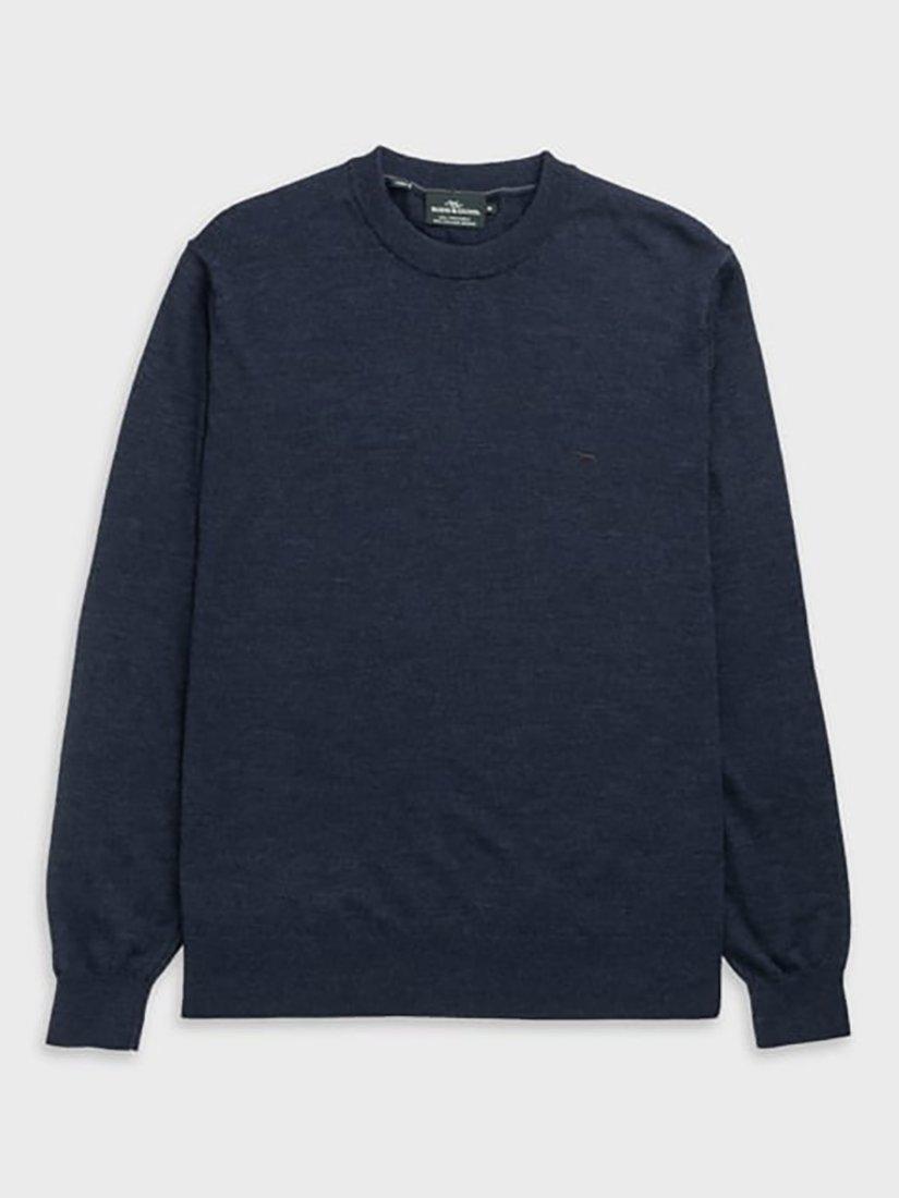 Product image 4 of 6, which shows Rodd & Gunn York Bay Merino Wool Jumper, Midnight, XS