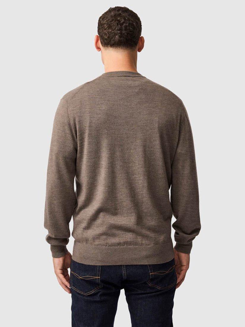 Product image 3 of 6, which shows Rodd & Gunn York Bay Merino Wool Jumper, Sable, XS