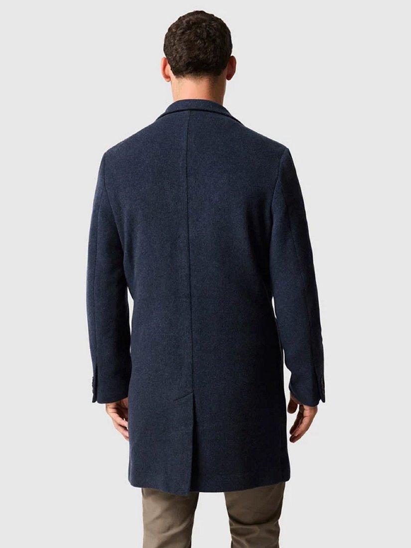 Product image 3 of 4, which shows Rodd & Gunn Colwood Single Breasted Wool Blend Coat, Navy Marle, XS