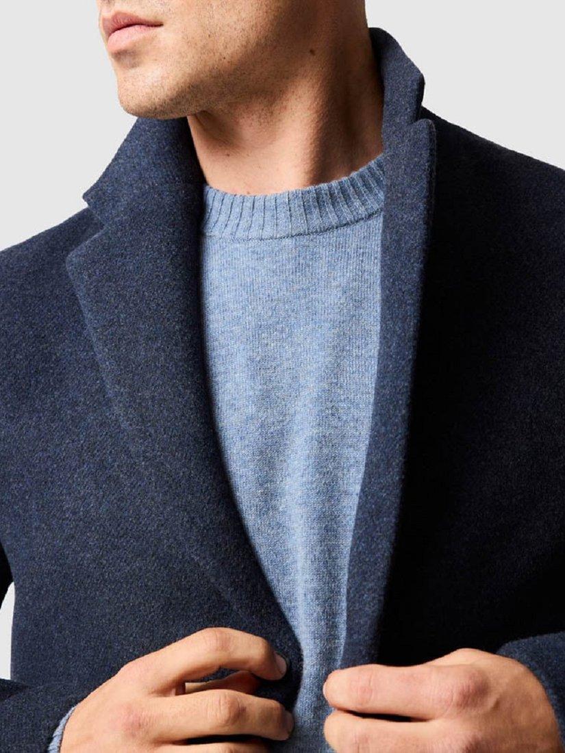 Product image 4 of 4, which shows Rodd & Gunn Colwood Single Breasted Wool Blend Coat, Navy Marle, XS