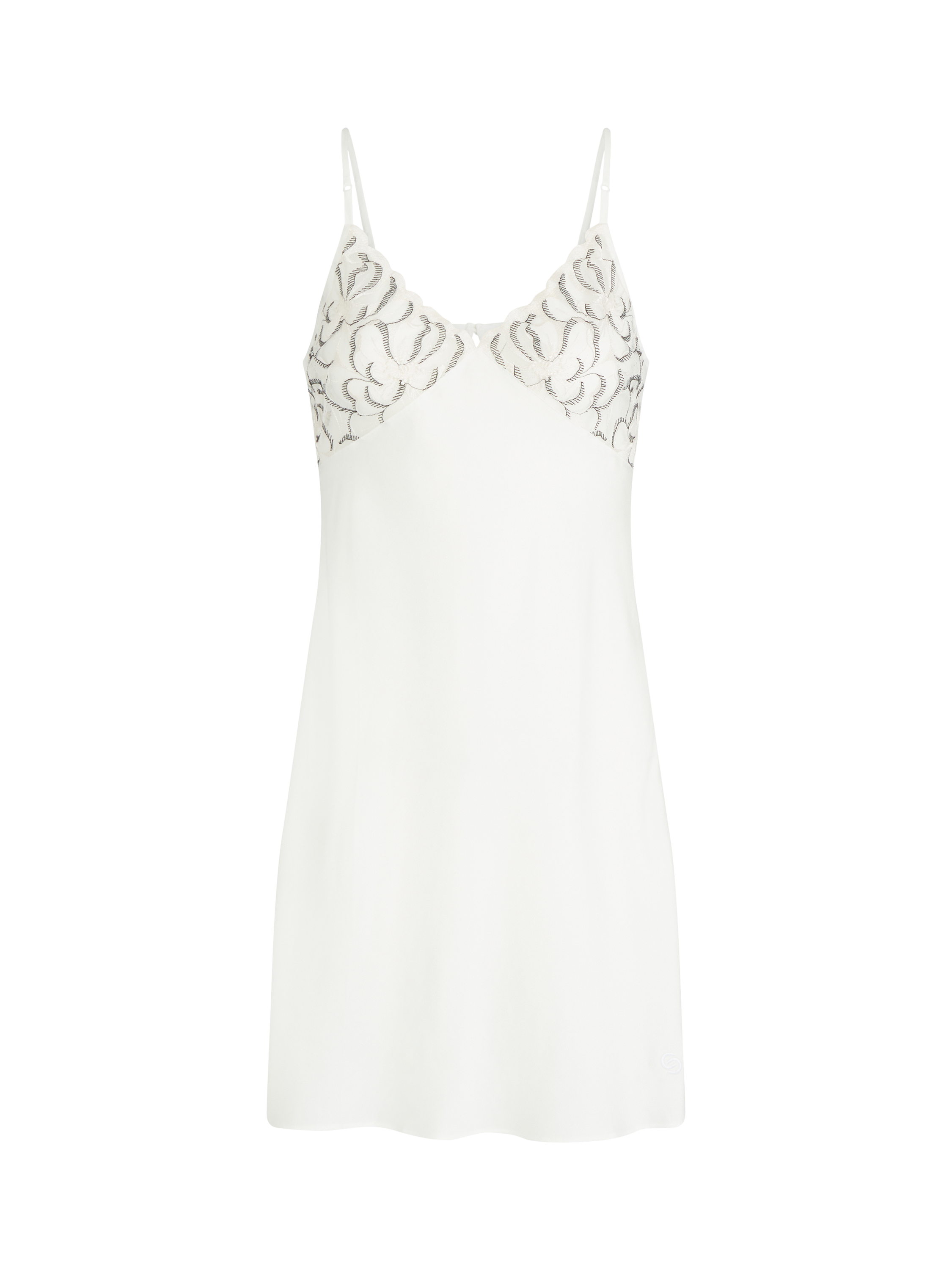 Product image 3 of 3, which shows Chantelle Fleurs Chemise, Ivory, XS