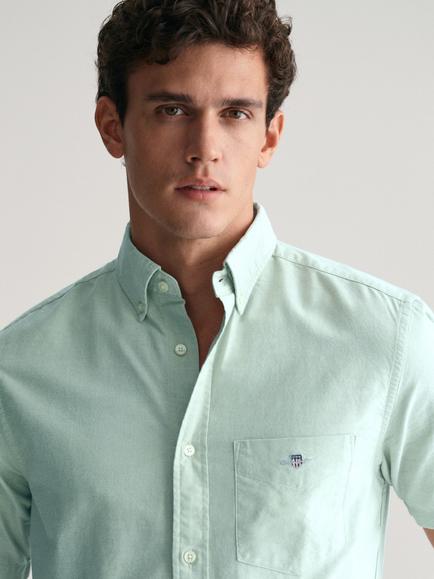 GANT Cotton Regular Fit Oxford Shirt, Washed Turquoise - view 2, Washed Turquoise