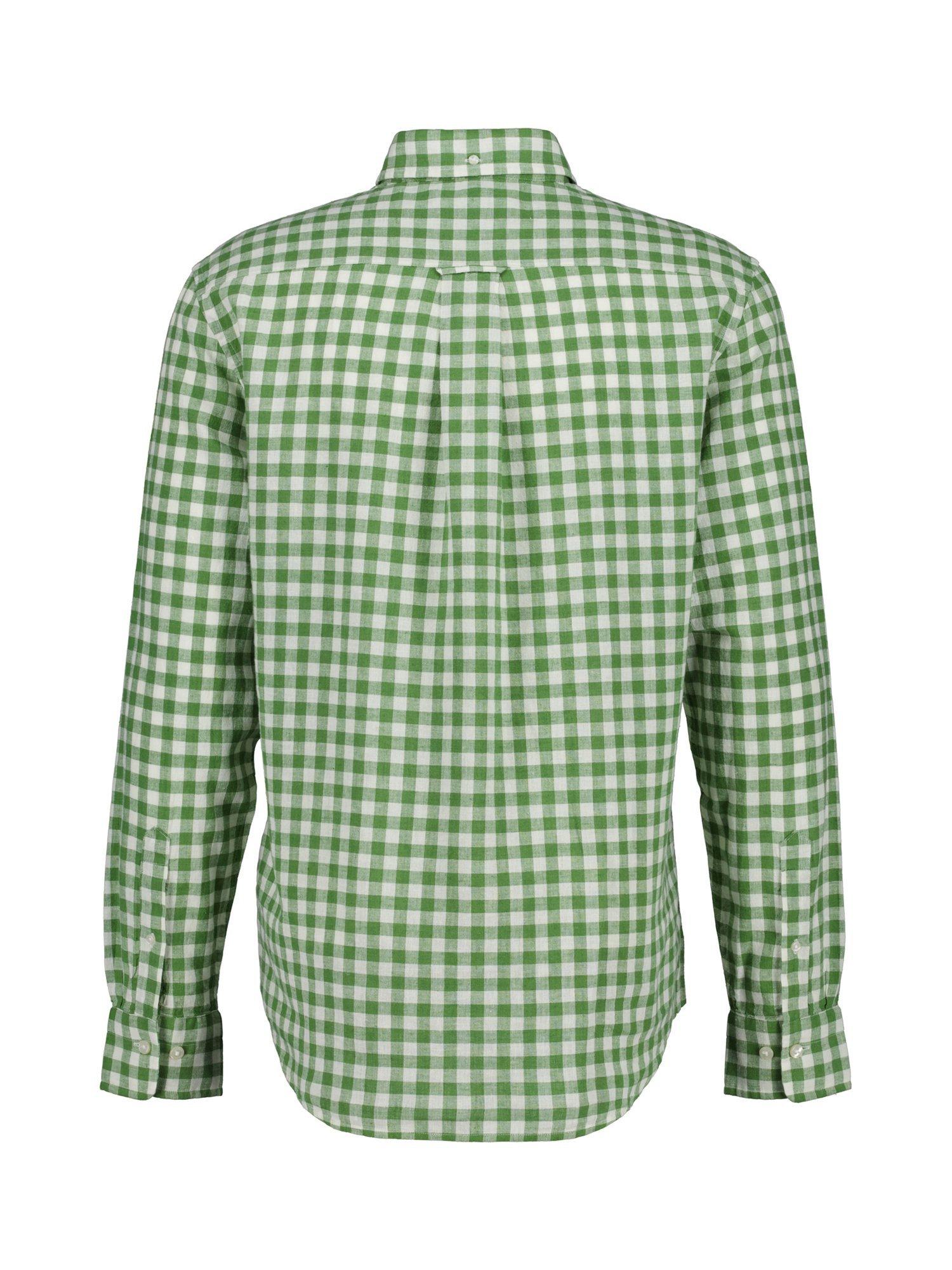 Product image 2 of 2, which shows GANT Linen Blend Gingham Shirt, Dry Herb Green, S