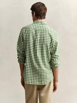 GANT Linen Blend Gingham Shirt, Dry Herb Green - view 2, Dry Herb Green