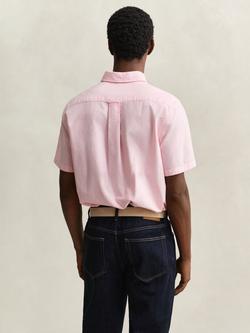 GANT Cotton Regular Fit Short Sleeve Oxford Shirt, Washed Pink - view 2, Washed Pink