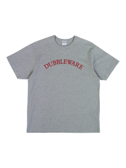 Dubbleware Cotton Regular Fit Script Logo T-Shirt, Heather Grey, Heather Grey