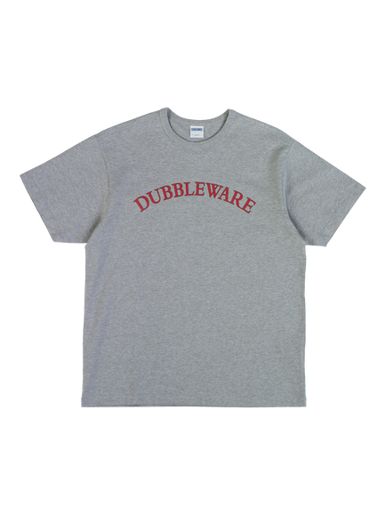 Dubbleware Cotton Regular Fit Script Logo T-Shirt, Heather Grey, Heather Grey