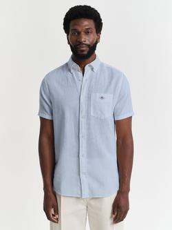 GANT Linen with Cotton Regular Fit Shirt, Sky Blue, Sky Blue
