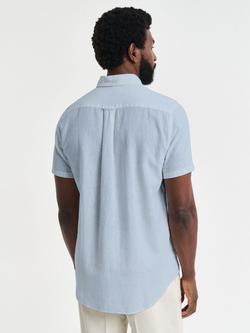 GANT Linen with Cotton Regular Fit Shirt, Sky Blue - view 2, Sky Blue