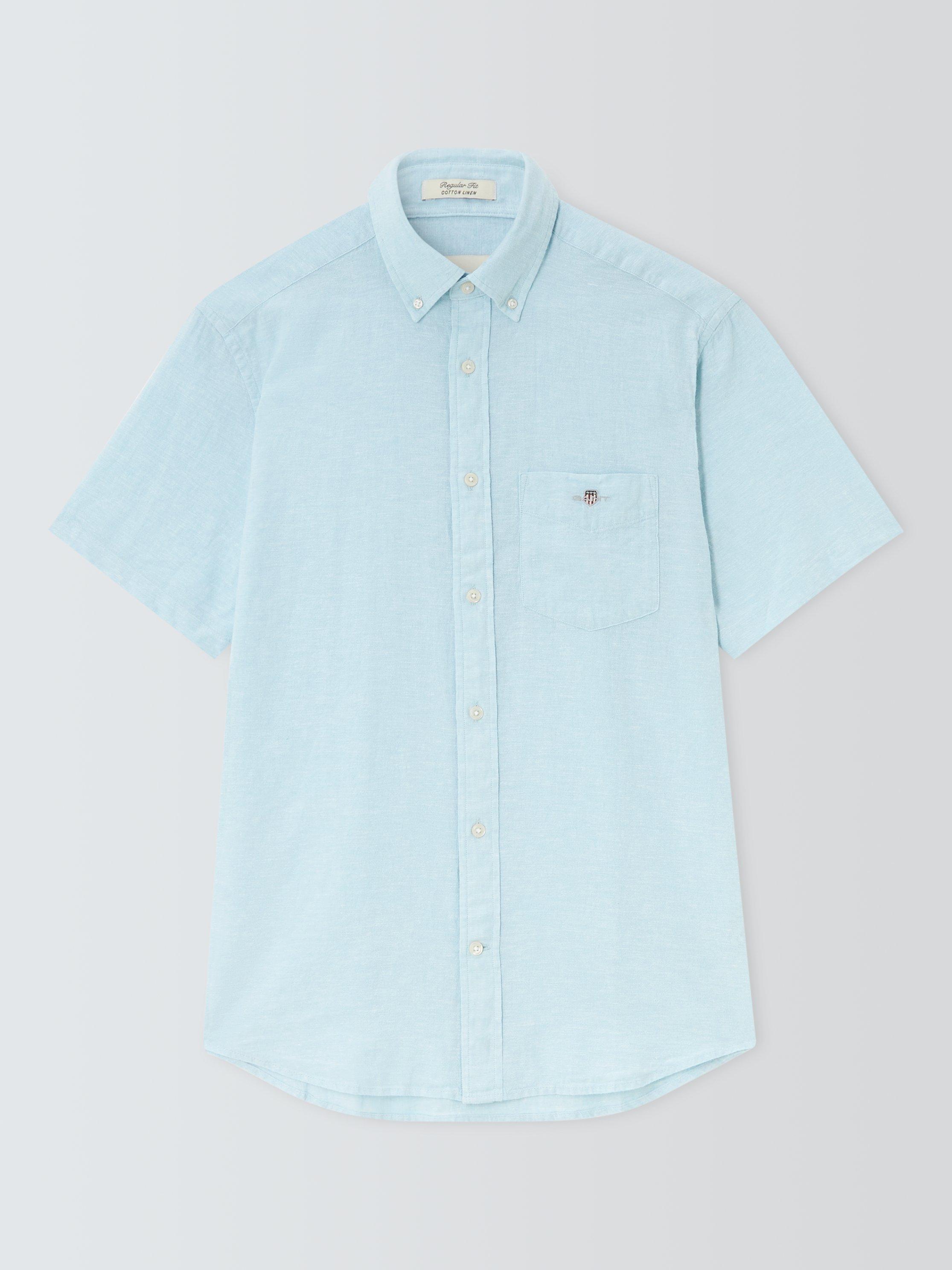 Product image 1 of 1, which shows GANT Linen with Cotton Regular Fit Shirt, Sky Blue, S