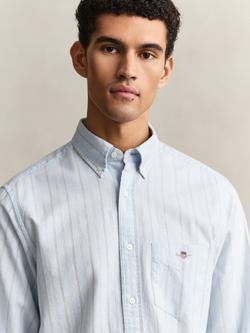 GANT Cotton Regular Fit Stripe Oxford Shirt, Sky Blue - view 2, Sky Blue