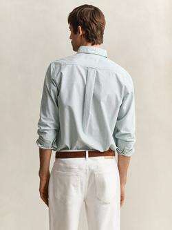 GANT Regular Fit Striped Cotton Oxford Shirt, Faded Olive - view 2, Faded Olive