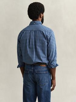 GANT Organic Cotton Regular Fit Check Shirt, Indigo - view 2, Indigo