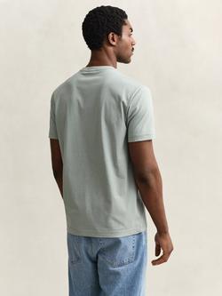 GANT Shield Regular Fit Short Sleeve Cotton T-Shirt, Ceramic Grey - view 2, Ceramic Grey