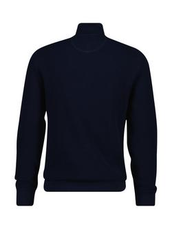 GANT Cotton Micro Texture Half-Zip Jumper, Evening Blue - view 2, Evening Blue