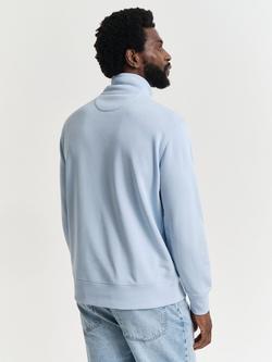 GANT Cotton Blend Shield Logo Half-Zip Sweatshirt, Fresh Blue - view 2, Fresh Blue