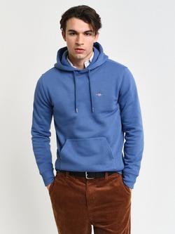 GANT Cotton Blend Shield Hoodie, Vintage Blue, Vintage Blue