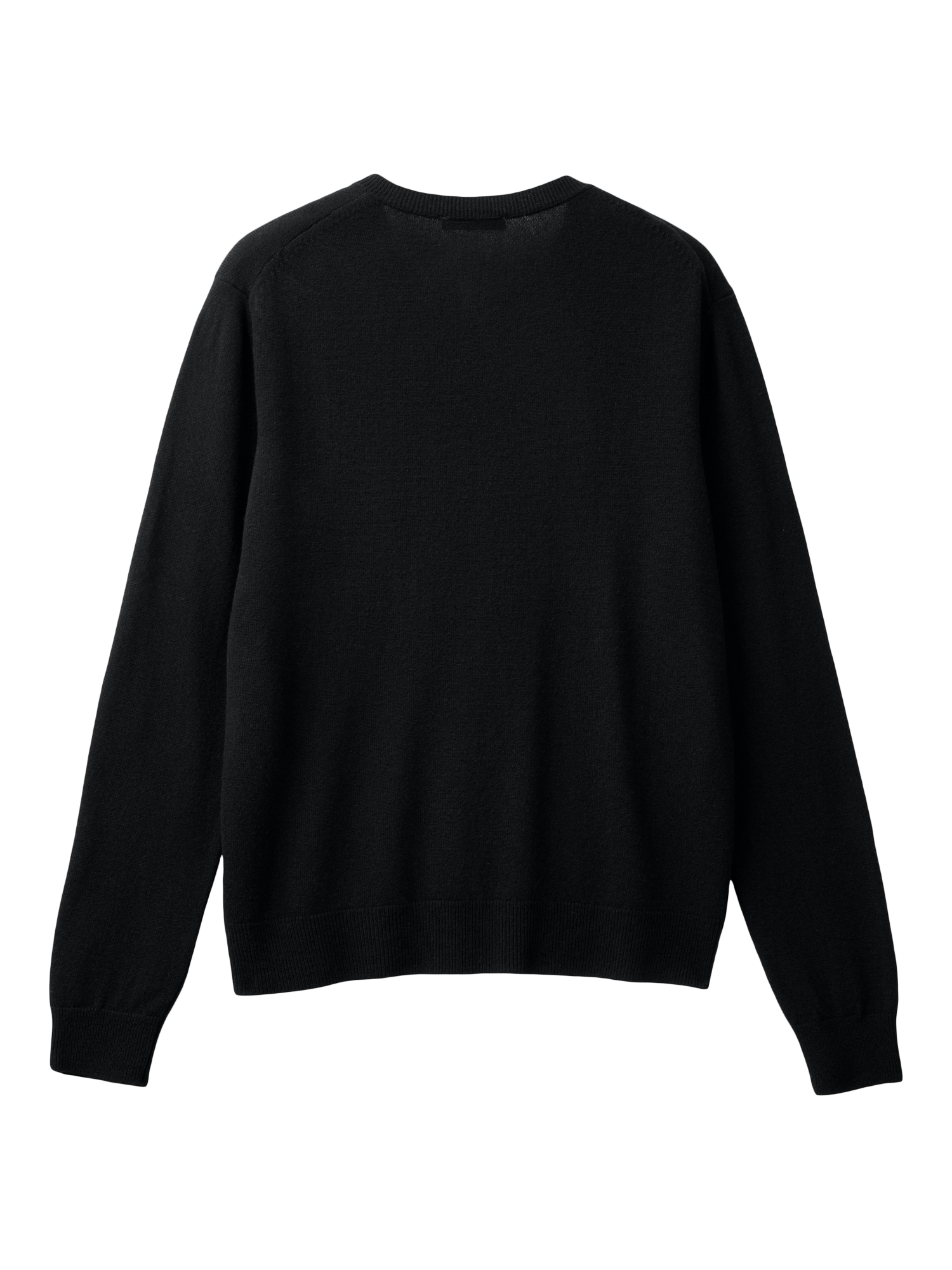 Product image 5 of 5, which shows Benetton Wool Crew Neck Cardigan, Black, S