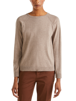 Benetton Crew Neck Knit Jumper, Beige