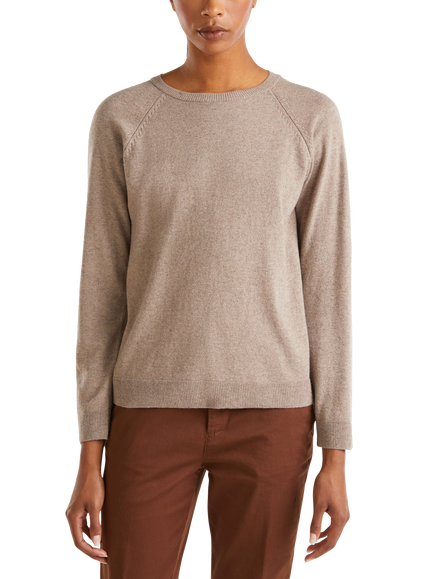 Benetton Crew Neck Knit Jumper, Beige